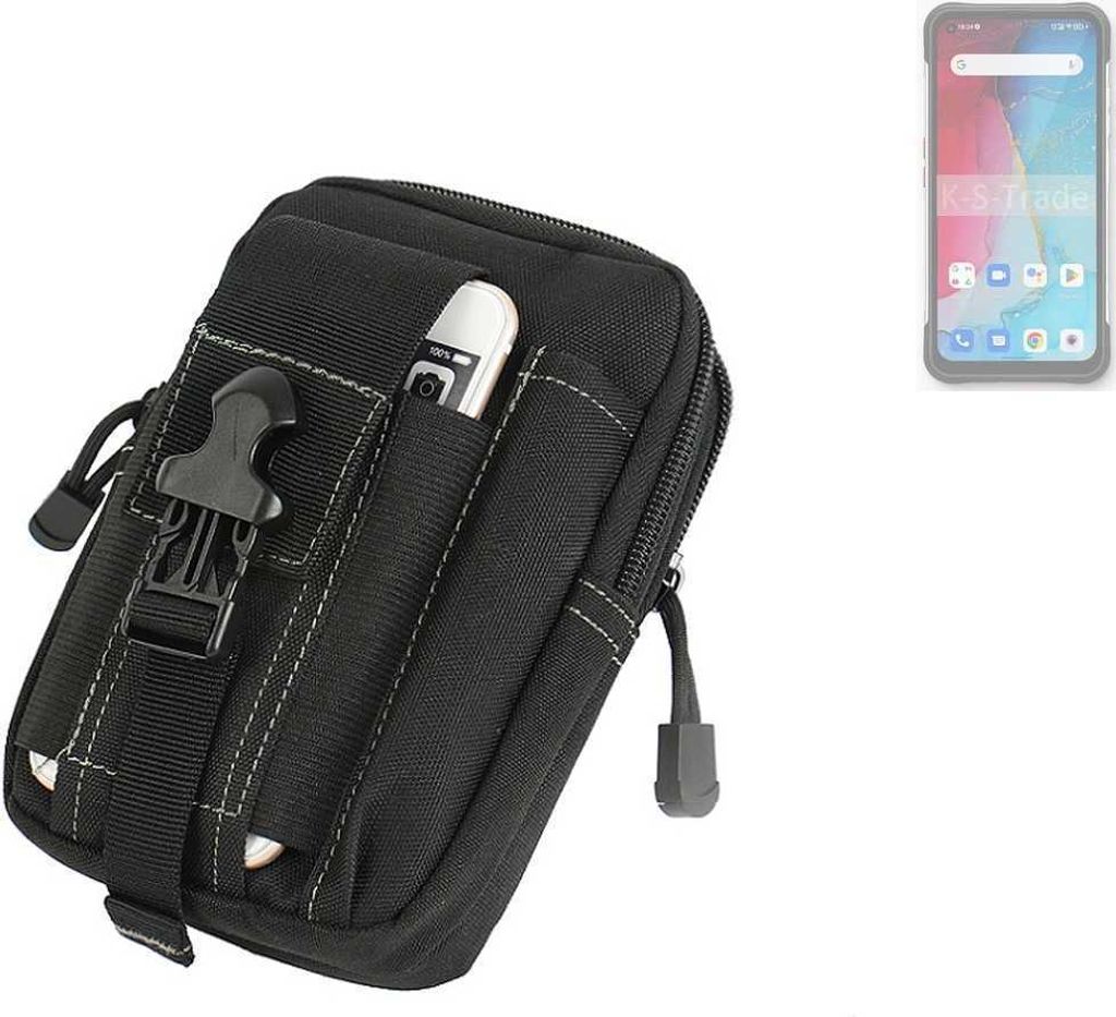 K-S-Trade Gürtel Tasche kompatibel mit Unihertz TickTock-S Gürteltasche Holster Schutz Hülle Handy Hülle Smartphone outdoor Handy-Hülle schwarz