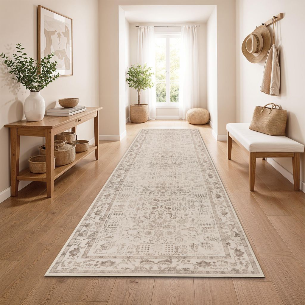 Tappeto da salotto vintage boho moderno a pelo corto Immagine del prodotto 