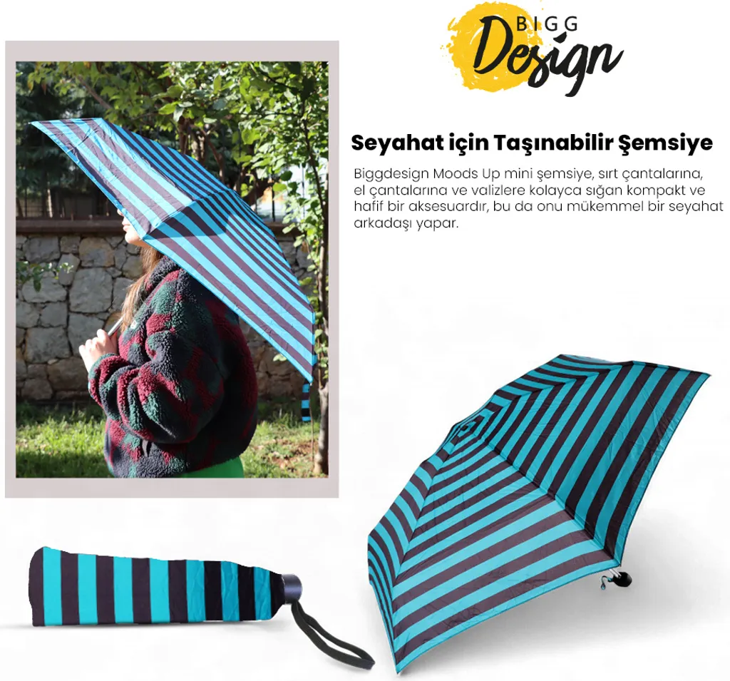 Parapluie de voyage portable et robuste pour protéger de la pluie et vent