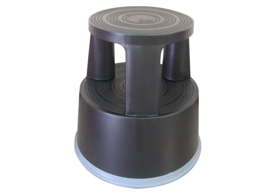 Siège d'appoint à roulettes noir léger 2,9 kg - Tabouret Bas Plastique