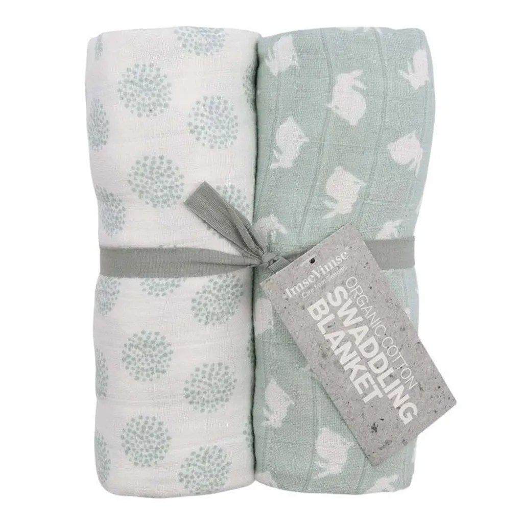Langes Bébé Anti-Irritation Vert Menthe - Lot de 2 Doux pour Peau Sensible