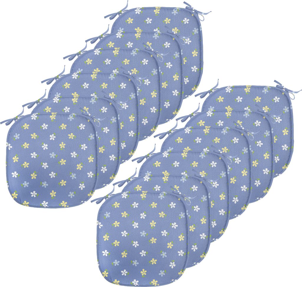 ABAKUHAUS Blumen Polster für Esszimmerstühle, Kleine Frühlings-Gänseblümchen, Dekoratives wasserfestes Kissen mit Riemen für Küchensitze, 40...