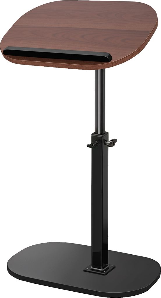 C-förmiger Beistelltisch, schmaler Beistelltisch mit verstellbarer Höhe, um 360 Grad drehbarer TV-Tabletttisch, Nachttisch mit 2-stufigem Ablagef...