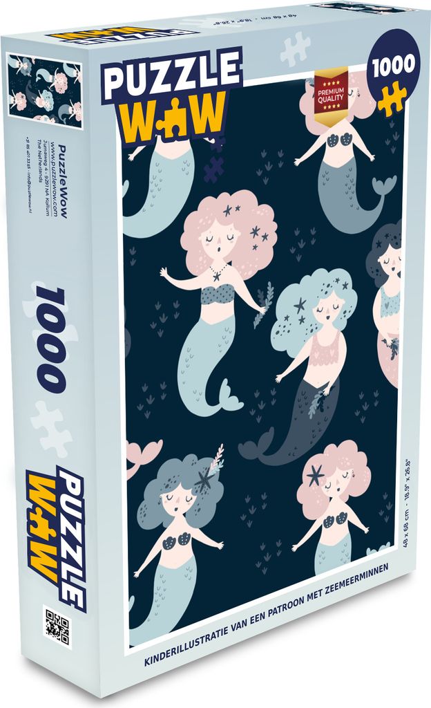 MuchoWow Puzzle 1000 Teile Meerjungfrau - Schnittmuster - Kind - Mädchen - Baby - Kinder - Spielzeug - Alt und Jung - Spiele - Puzzeln