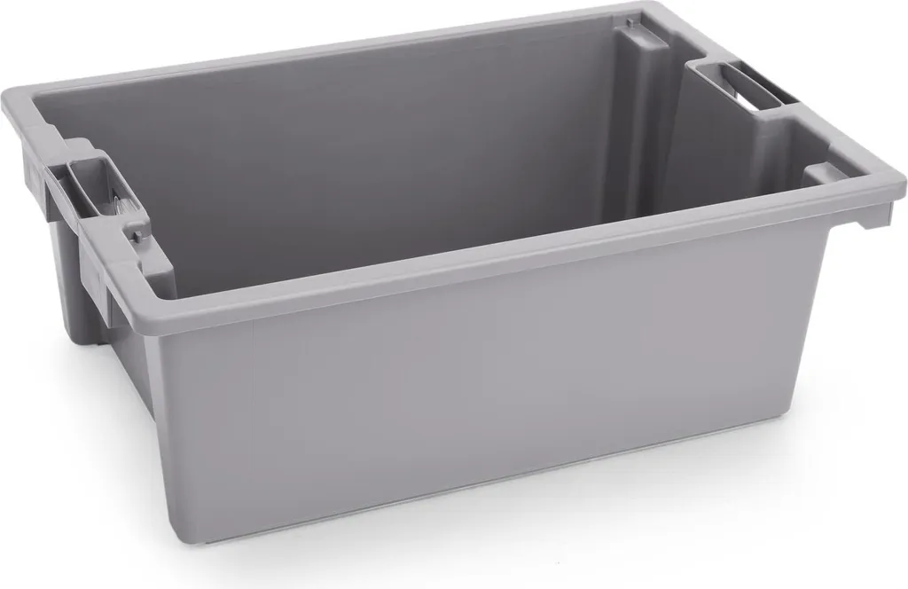 Caisse de rangement pour déménagement et atelier 66x45x38,5 cm grise