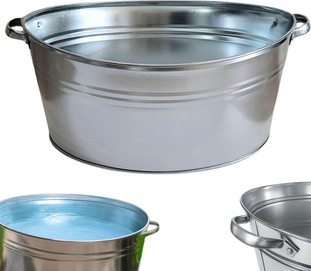 Vielseitige Zinkwanne Oval 40 Liter – Wasserdicht, für Produktbild 