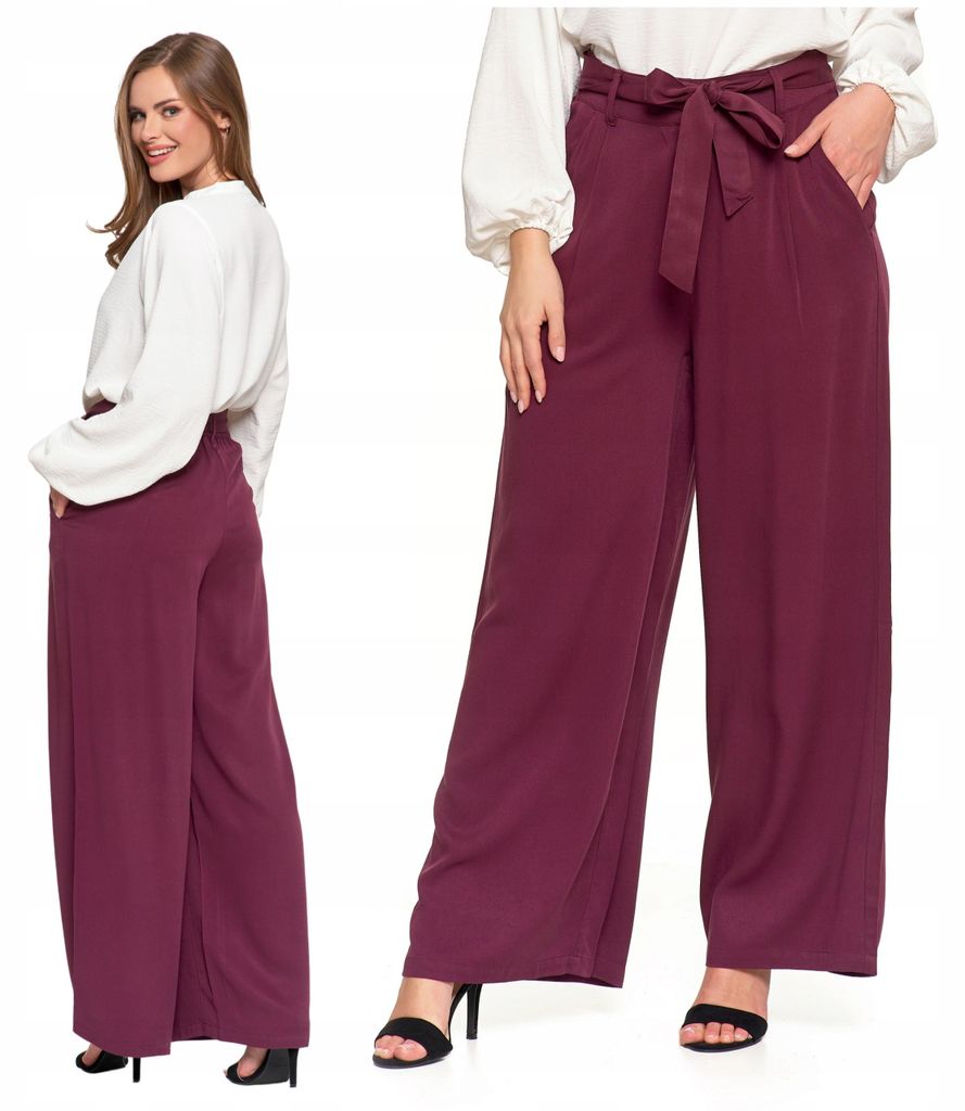 Elegante DAMENHOSE Weit Glatt Hohe Taille Modisch MORAJ 3XL