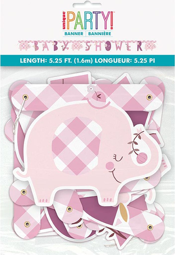 Elefant Floral Buchstabengirlande 160 cm | Pink Produktbild 