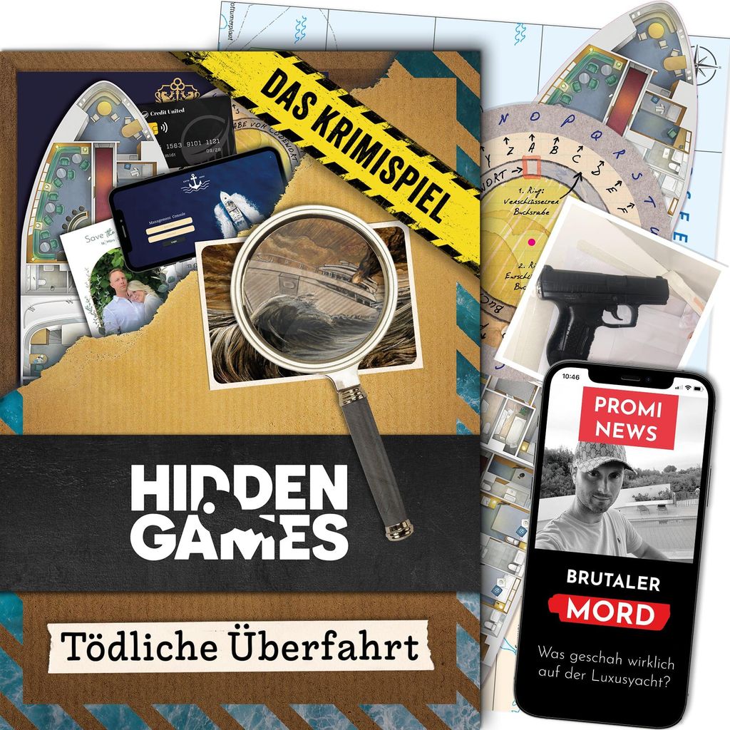 Hidden Games Tatort – Tödliche Überfahrt – Deutsch – Realistisches Krimispiel, spannendes Detektivspiel, Escape Room Spiel
