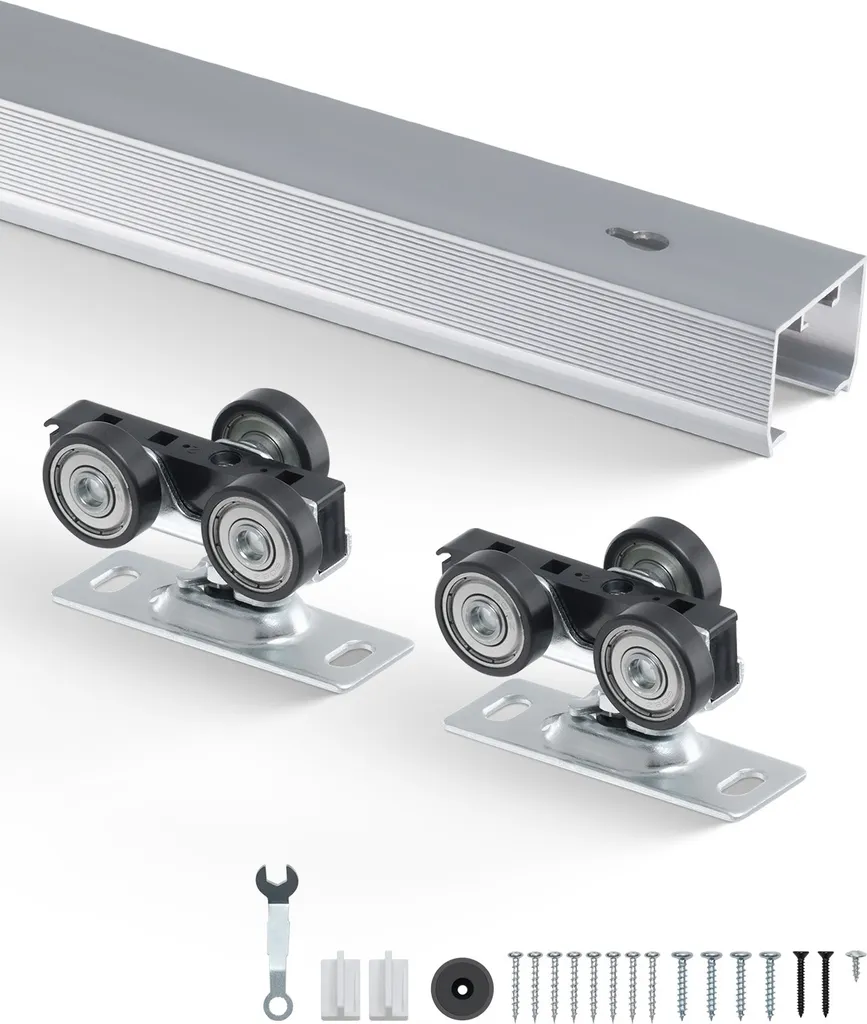 Système de Porte Coulissante 100 kg VEVOR avec Rail Acier de 1441 mm