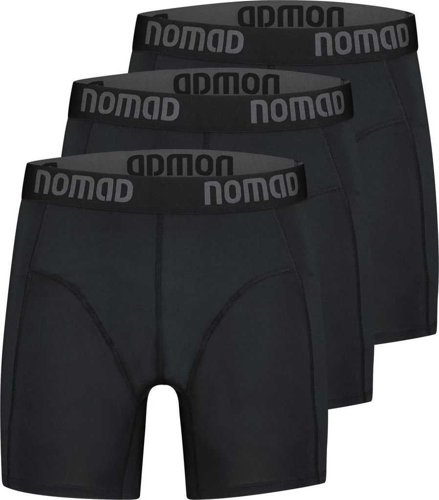 NOMAD Herren Boxershorts 3er-Pack | Größe S Schwarz | Bequeme Active Sport Boxershorts | Herren Boxershorts | Leicht