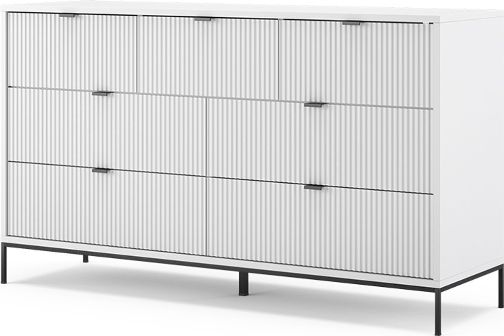 Sideboard  Vicco Eliza Weiß 42 x 81 cm mit 7 Schubladen, Produktbild 