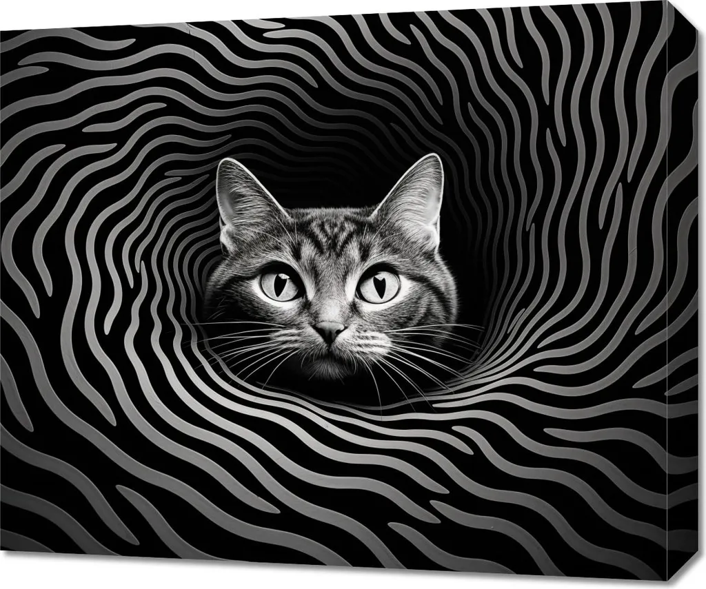 Cadre Déco Chat Regard Hypnotisant 60x50 cm pour Salon et Bureau Chic
