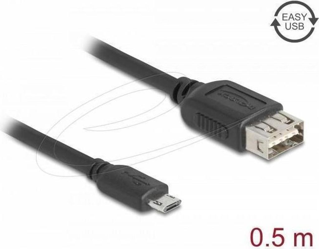 DELOCK USB 2.0 Kab USB Typ Micro-B St zu USB Typ-A Bu 0,5 m