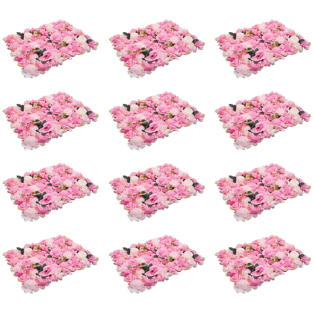 Panneau de fleurs artificielles mural 12pcs pour décoration mariage