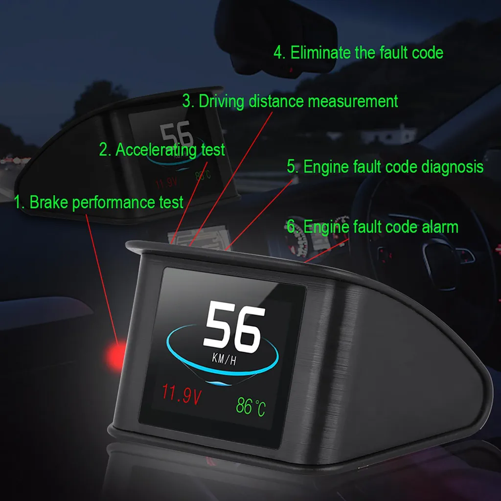 Moniteur OBD2 LCD universel - Solution affichage tête haute Plug and Play - 4
