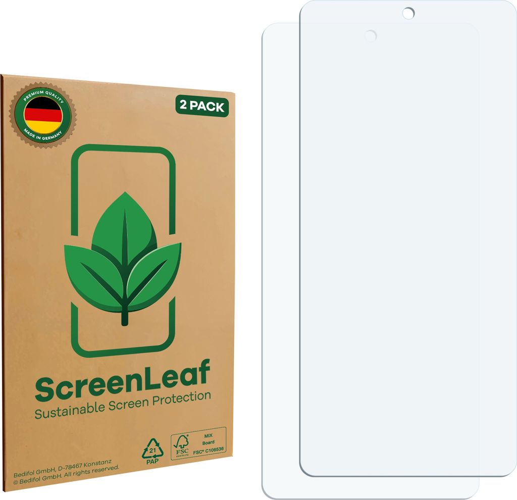 2x ScreenLeaf Schutzfolie für ASUS ROG Phone 9 FE nachhaltiger Displayschutz Display Schutz Folie Klar Transparent