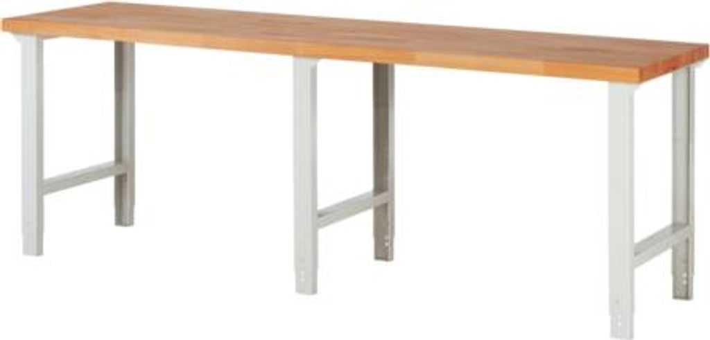 Werkbank - höhenverstellbar 790 - 1.140 mm - 2.500 x 700 mm (BxT) - Traglast 750 kg - Buche