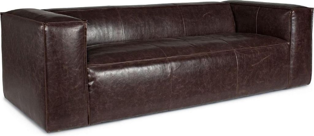 Casa Padrino Luxus Kunstleder Sofa Dunkelbraun 224 x 99 x H. 67,5 cm - Wohnzimmer Sofa - Wohnzimmer Möbel - Kunstleder Möbel - Luxus Möbel - Lux...