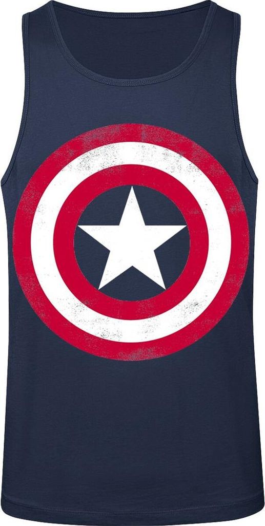 Captain America - Ärmelloses Oberteil für Herren/Damen Uni HE3939 (XL) (Dunkles Marineblau)