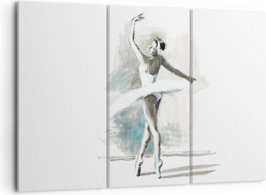 Bild auf Leinwand - Leinwandbild - 3 Teile - Ballerina Tanz Frau - 105x70cm - Wand Bild - Wanddeko - Wandbilder - Leinwanddruck - Bilder - Wanddeko...