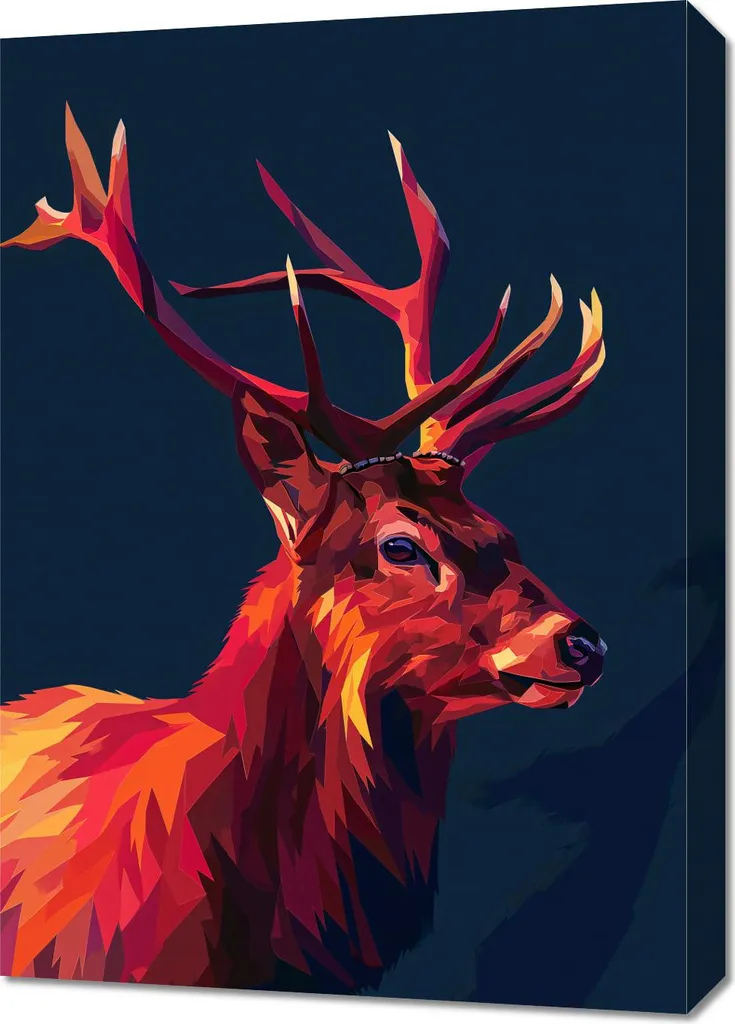 Image Cerf Géométrique 50x70 cm - Habillez vos Murs avec Style et Art