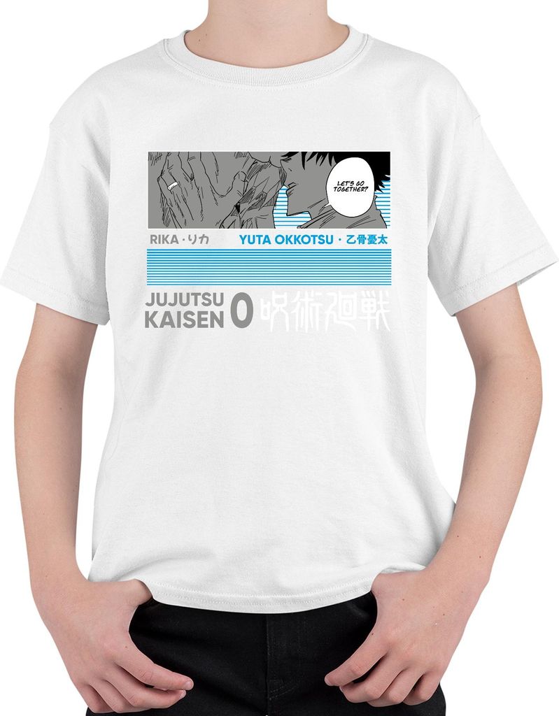 Jujutsu Kaisen Yuta Okkotsu Rika Anime Manga Geschenk Vintage Uni Kinder T-Shirt, Weiß, 116