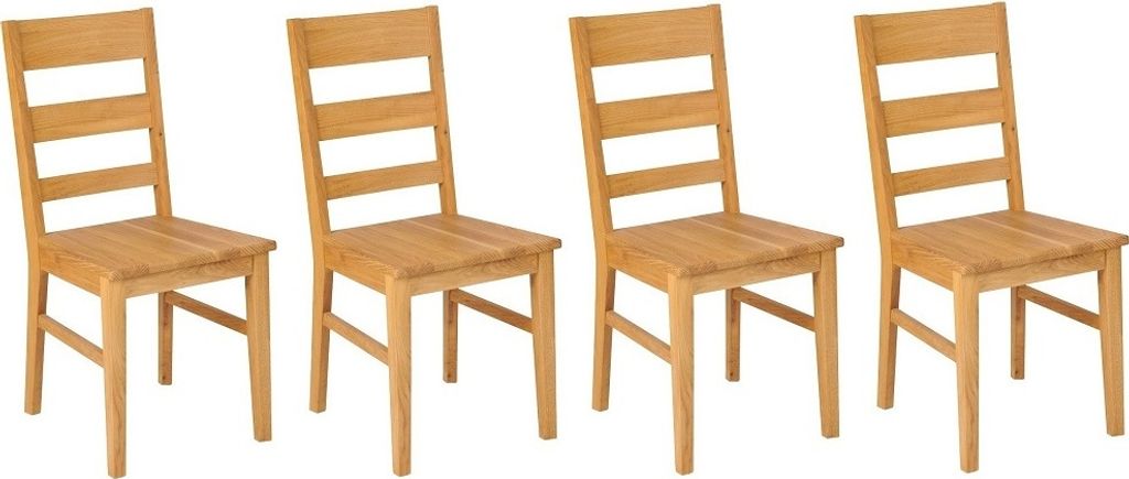 Esszimmerstuhl 4er-Set 'Thomas' Wildeiche massiv