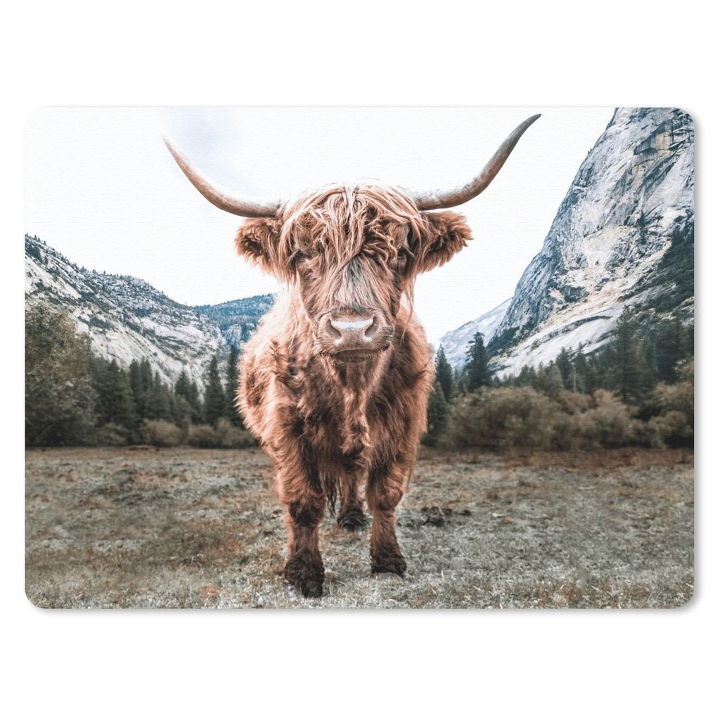 MuchoWow Mauspad Mousepad Schottischer Highlander - Berg - Tiere 23x19 cm - Mousepads - Maus Mat - Pad - Mausunterlage - Schreibtischunterlage - ...