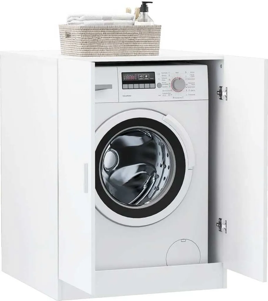 Rangement pour buanderie et armoire pour machine à laver Blanc compacte - 9