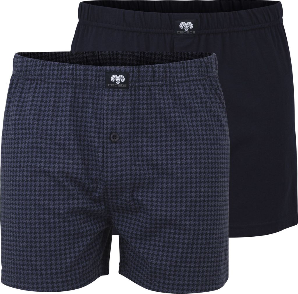 CECEBA Herren Boxershort blau längsgestreift 2er Pack Größe: 12