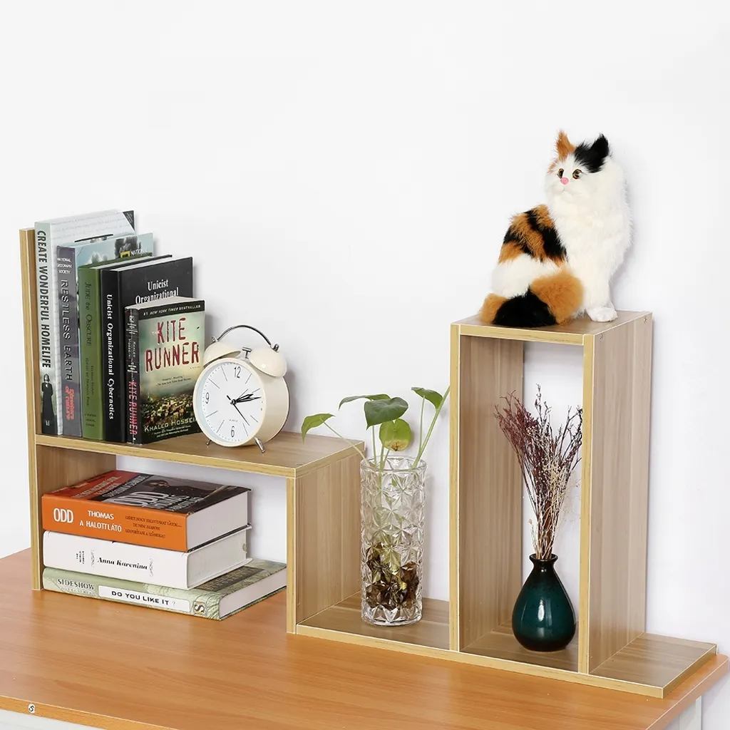 Étagère Bureau Bois avec Rangement Multi-niveaux et Design Compact - 4