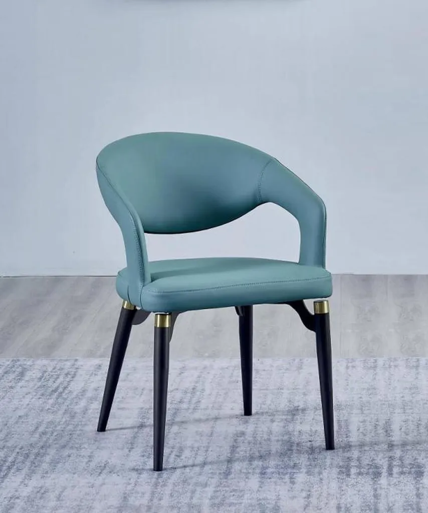 Chaise bleue bois élégante 1 place - Finition luxe et assise confort