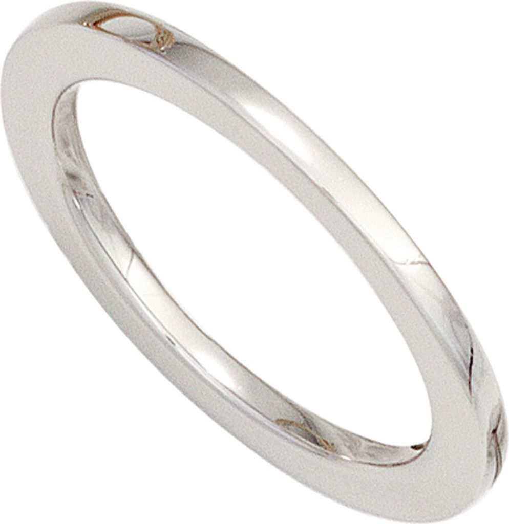 Dünner Ring Damenring aus 585 Gold Weißgold glatt schlicht Damen Goldring Innenumfang 58mm Ø18.5mm