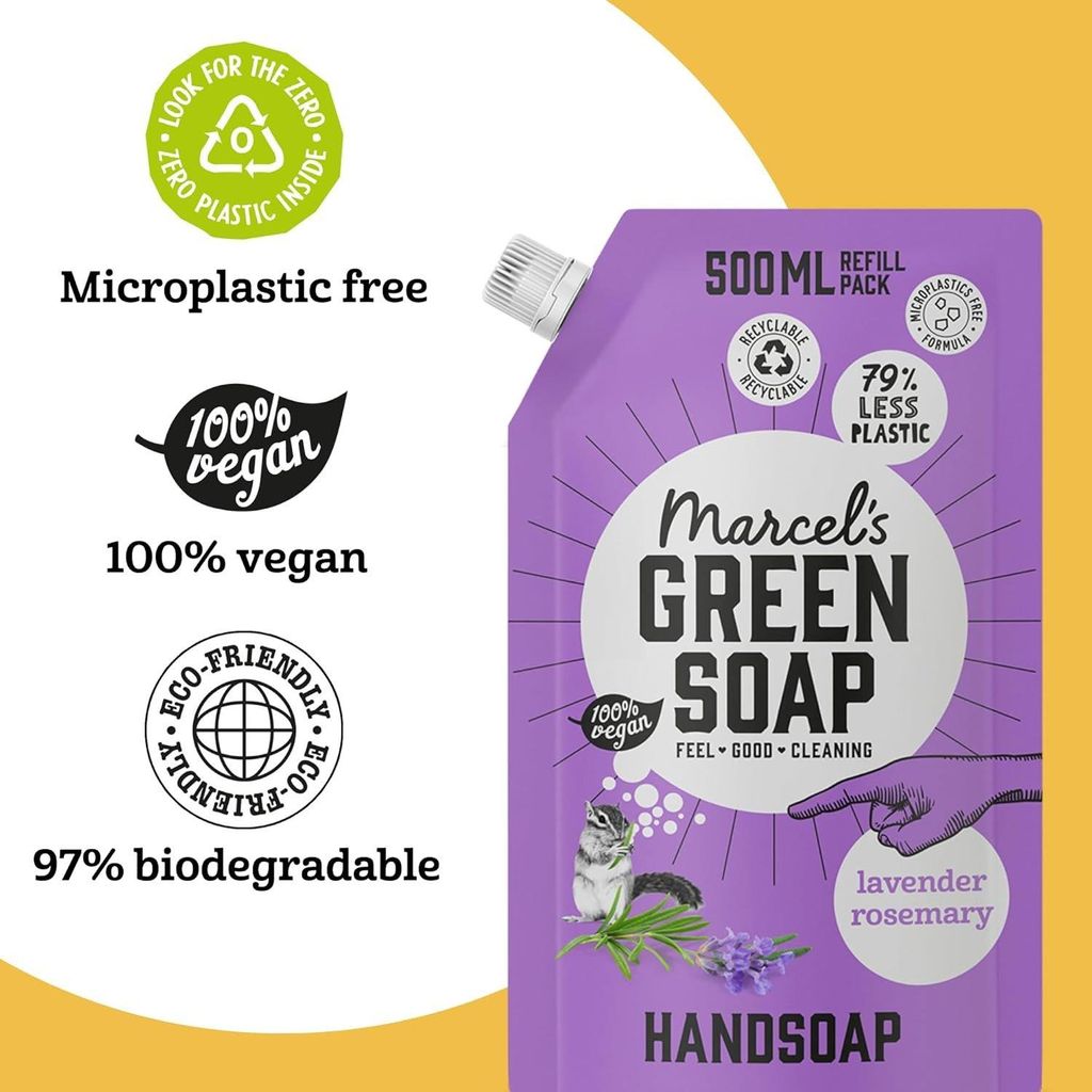 MARCEL'S GREEN SOAP Handseife Nachfüllung Lavendel und Rosmari 500ml x 6 Bundle