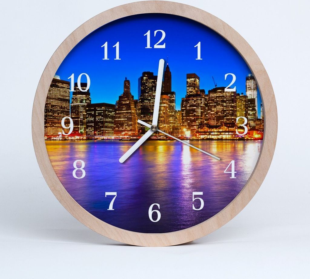 Holzuhr 30fi cm wanduhr - Stadtgebäude