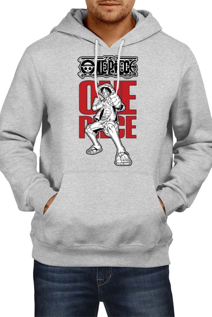 Herren Kapuzenpullover Japan Anime Manga Comics One Manga Piece Anime 04, Man M / Grau
