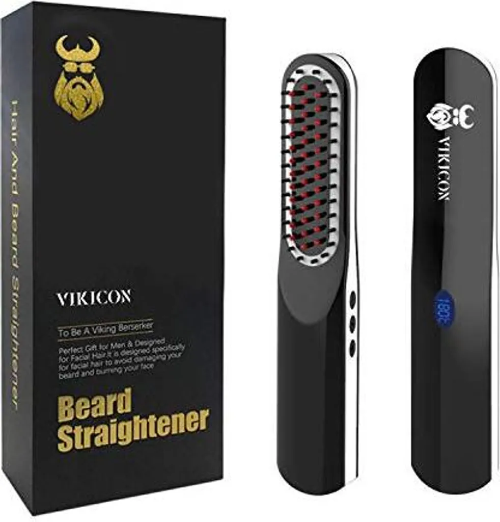 Raddrizzatore per barba da uomo, pettine lisciante radio/mini formato/finitura automatica/antipelo da viaggio, casa, appuntamenti, riunioni, campeggio ecc.