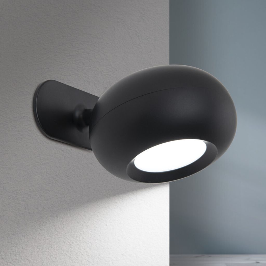 LED Wand- und Tischleuchte, Tischlampe, Lampe für Lesen, Büroarbeit, anpassbar, dimmbar, aufladbar mit Akku, Schwarz