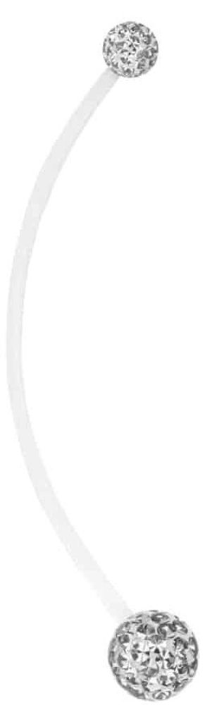 Bauchnabelpiercing PTFE Bananabell flexibel 50 mm EPOXY-KUGELN