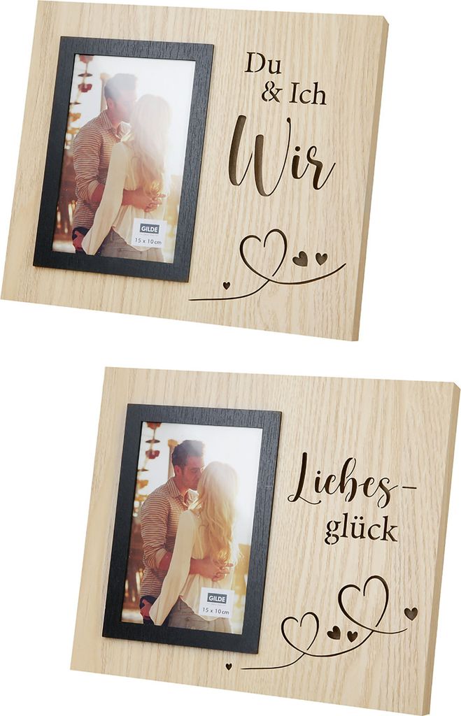 Gilde MDF LED Fotorahmen "Liebesglück" VE 4 so 44645 Produktbild 