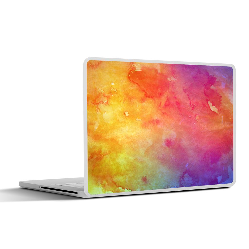 MuchoWow Laptop Aufkleber Sticker Cover Aquarell - Orange - Rosa 31x22.5 cm - Laptop-Deko