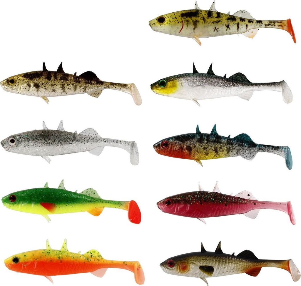Westin Stanley the Stickleback Shadtail 5,5cm 1,5g - 6 Gummifische, Farbe:Spawning