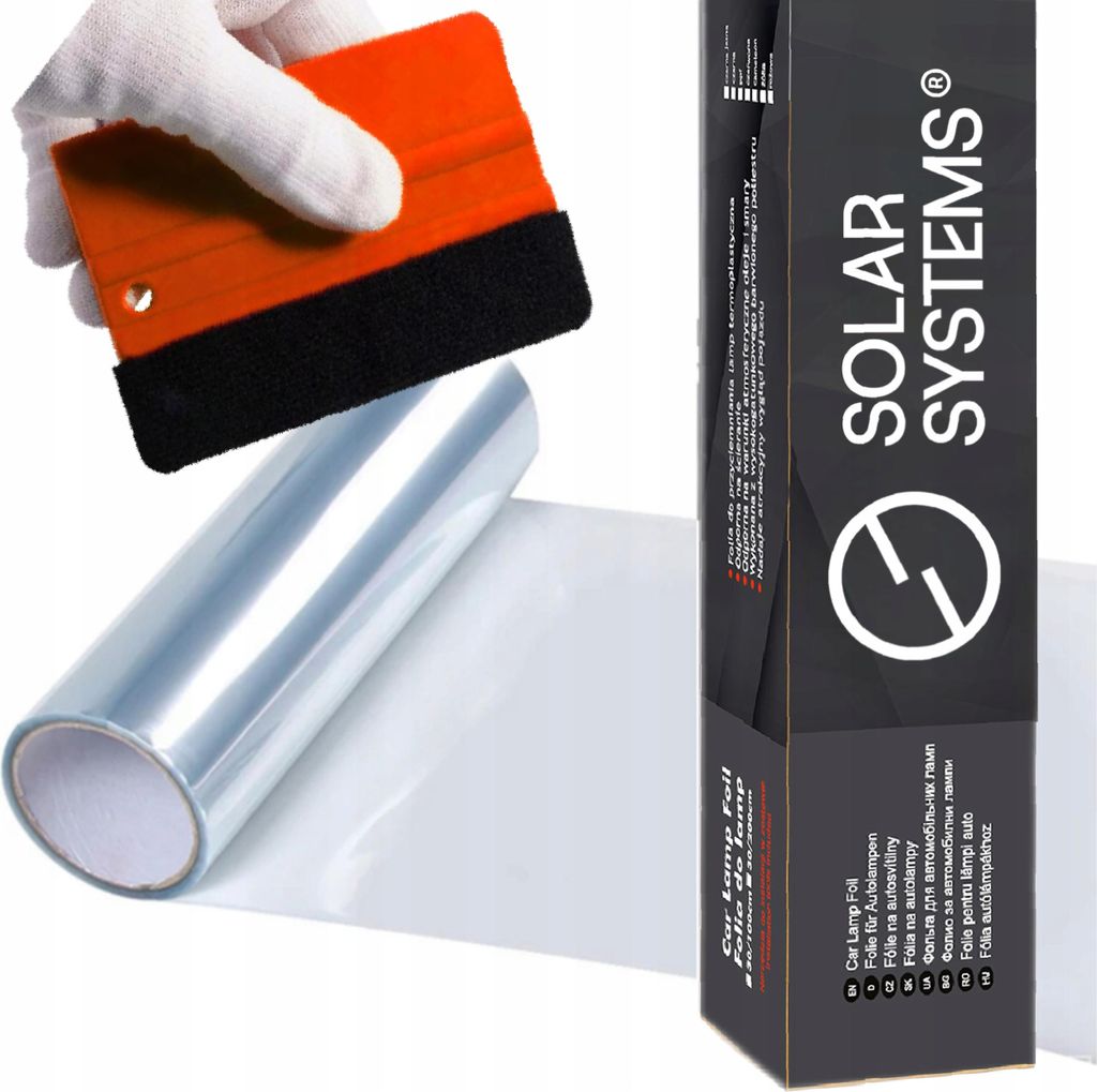 Solar Systems | Schutzfolie für Lampen - 30x200 cm - Transparent - Selbstklebend - Wetterfest und Kratzfest