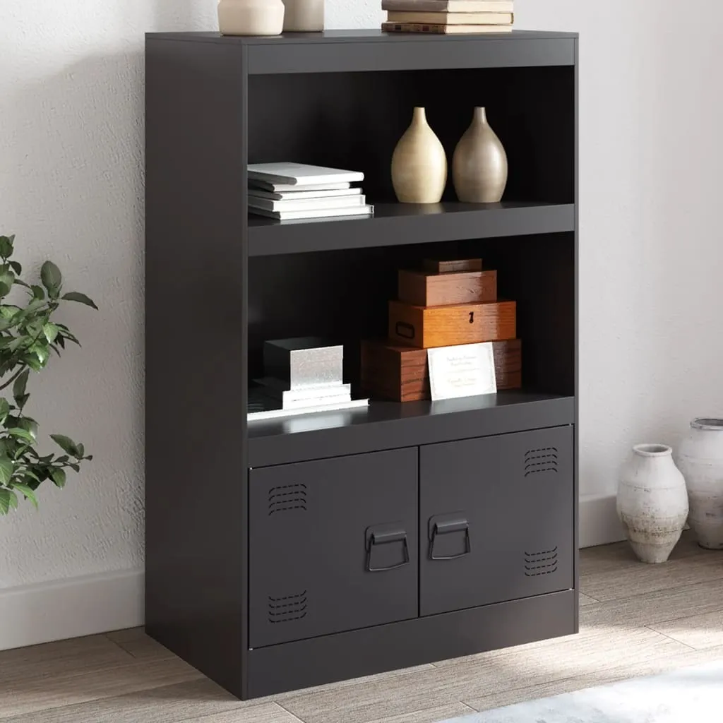 Mobile Credenza Nera Maison Exclusive Acciaio 67x39x107 cm | Buffet Design
