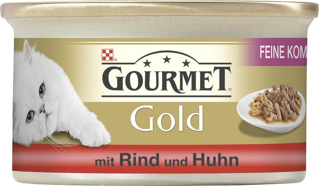 Purina Gourmet Katzenfutter Nass, Rind & Huhn, 85g