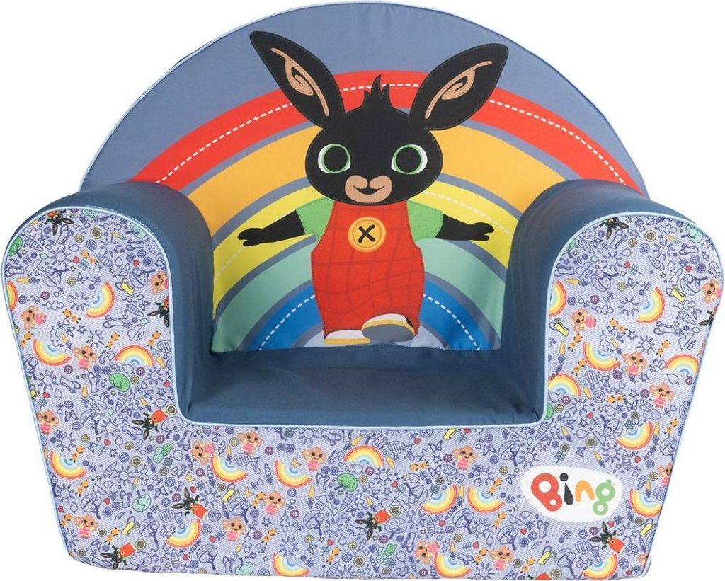 Tataway Bing Jeans Stuhl für Kinder – bequem und sicher, lustiges Design mit Bing und Flop – perfekt für Schlafzimmer und Spielecken