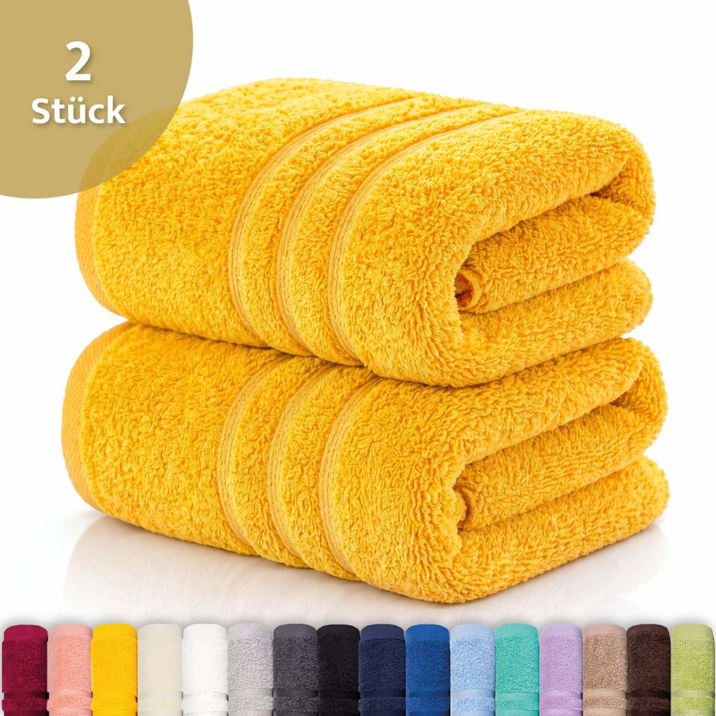 Lavea® 2er Set Duschtuch 70x140 cm, 100% Baumwolle – Produktbild 