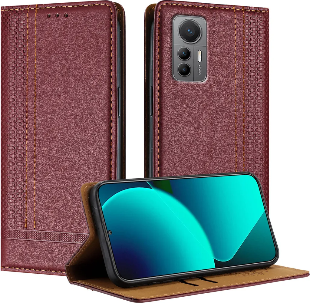 Offerta Custodia Xiaomi 12 Lite Pelle Rosso Scuro - Proteggi ora!