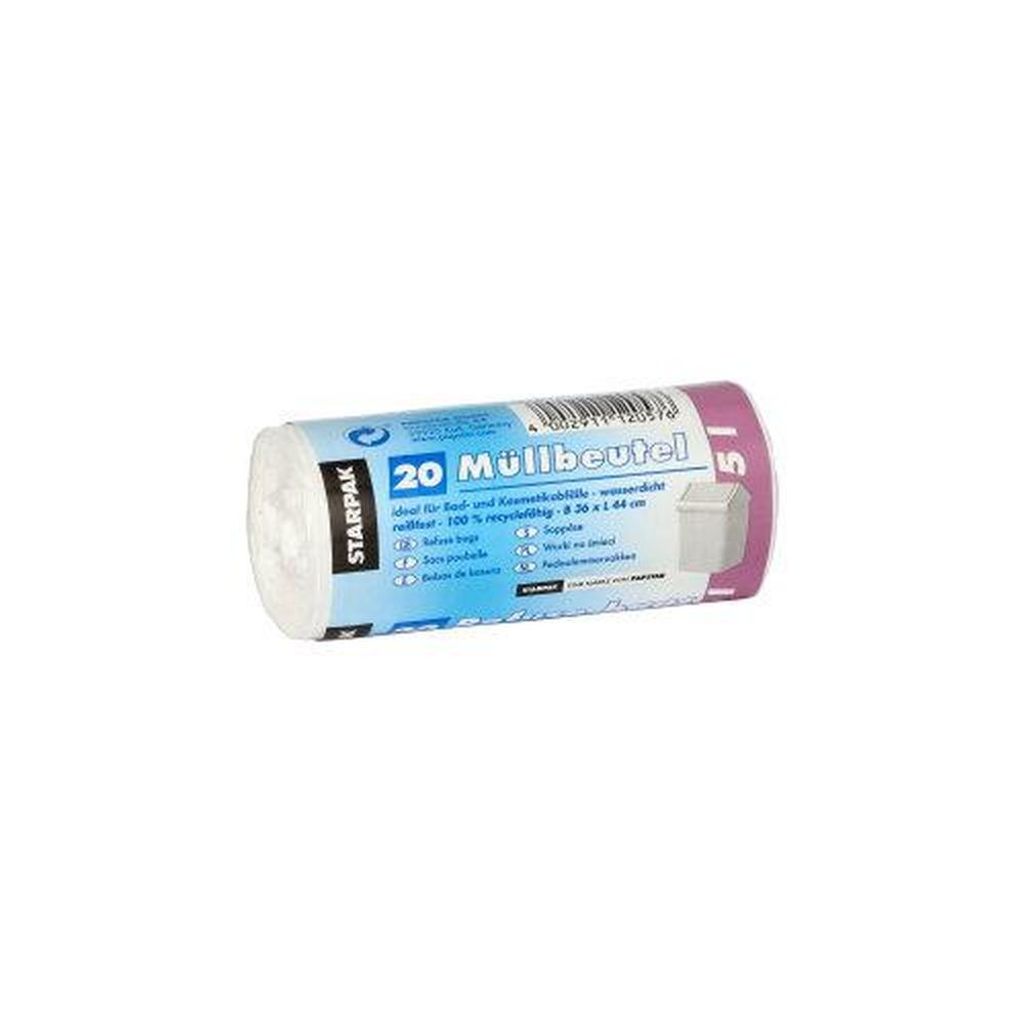 Müllbeutel, LDPE 5 l 44 cm x 36 cm weiss Produktbild 